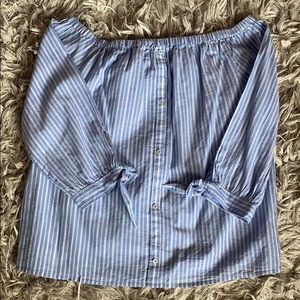 Pinstripe blue and white from Paige